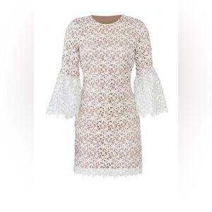 Dress the Population White Lace Long Sleeve Dress (A054)